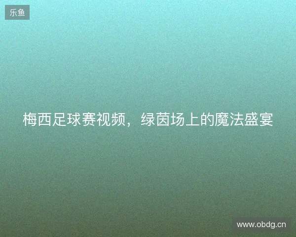 梅西足球赛视频，绿茵场上的魔法盛宴